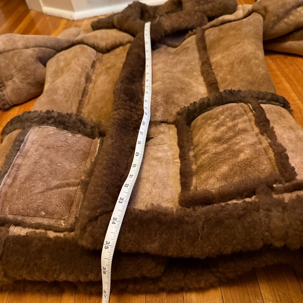 Shearling Coat with Brown Trim - Picture 8 of 11